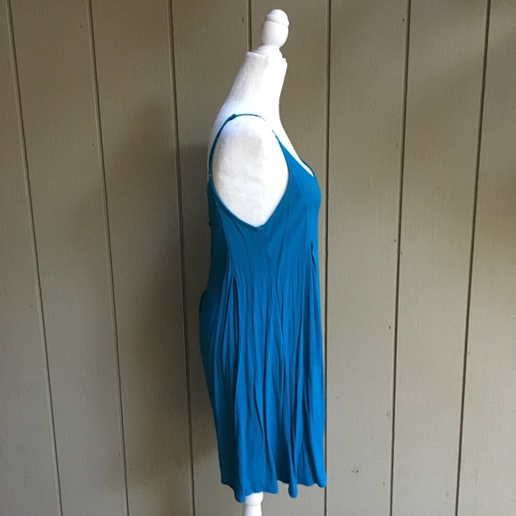 Roxy lightweight Teal Blue Flowy Mini Sundress - Picture 3 of 3
